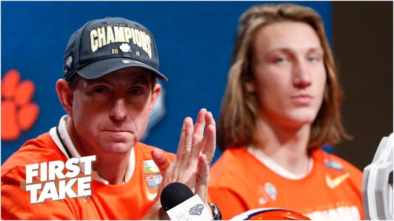 First Take reacts to Trevor Lawrence defending Dabo