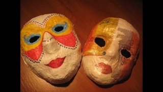 Как сделать маску из папье маше. Нow to make a mask out of papier-mache. Поделки с детьми.