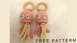 Amigurumi Denizanas Di Kayc  (Amigurumi Jellyfish Teether tutorial)(ENG SUBS ON)