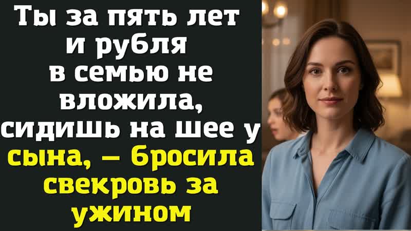 Ты за пять лет и рубля в семью не вложила, сидишь на шее у