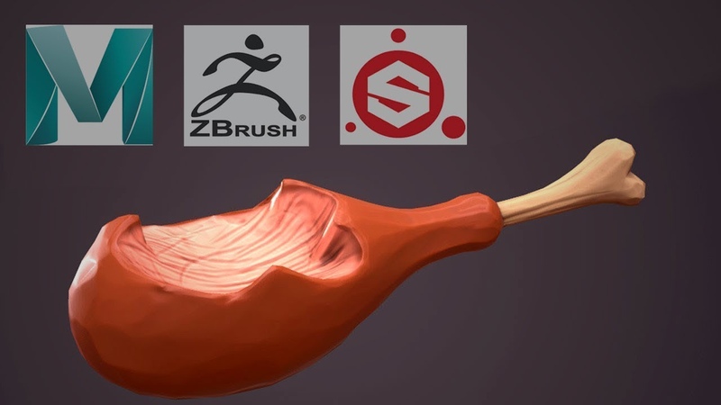 Autodesk Maya 2018 Stylized Fried Chicken