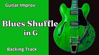 Blues Shuffle in G - Guitar Backing Track Jam - Medium Fast Tempo
