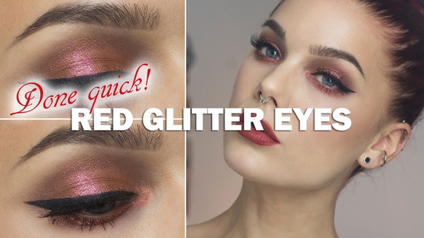 Done Quick Red glitter eyes Linda Hallberg makeup
