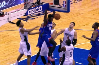 JaKarr Sampson Climbs the Ladder for the Putback Smash