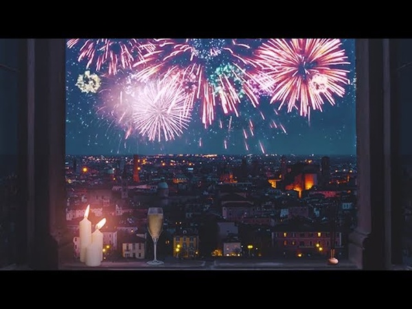 New Years Eve Fireworks Window View ASMR Normal Ambience Muffled party