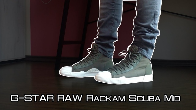 G STAR RAW Rackam Scuba Mid, Combat, Unboxing, Close Up Look On Feet
